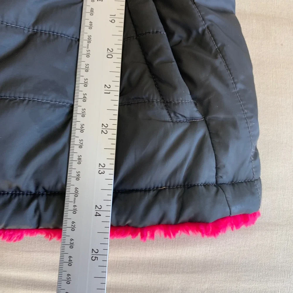 The North Face Girl‎ Youth XL 18 Reversible Mossbud Jacket Coat Grey Pink Fleece